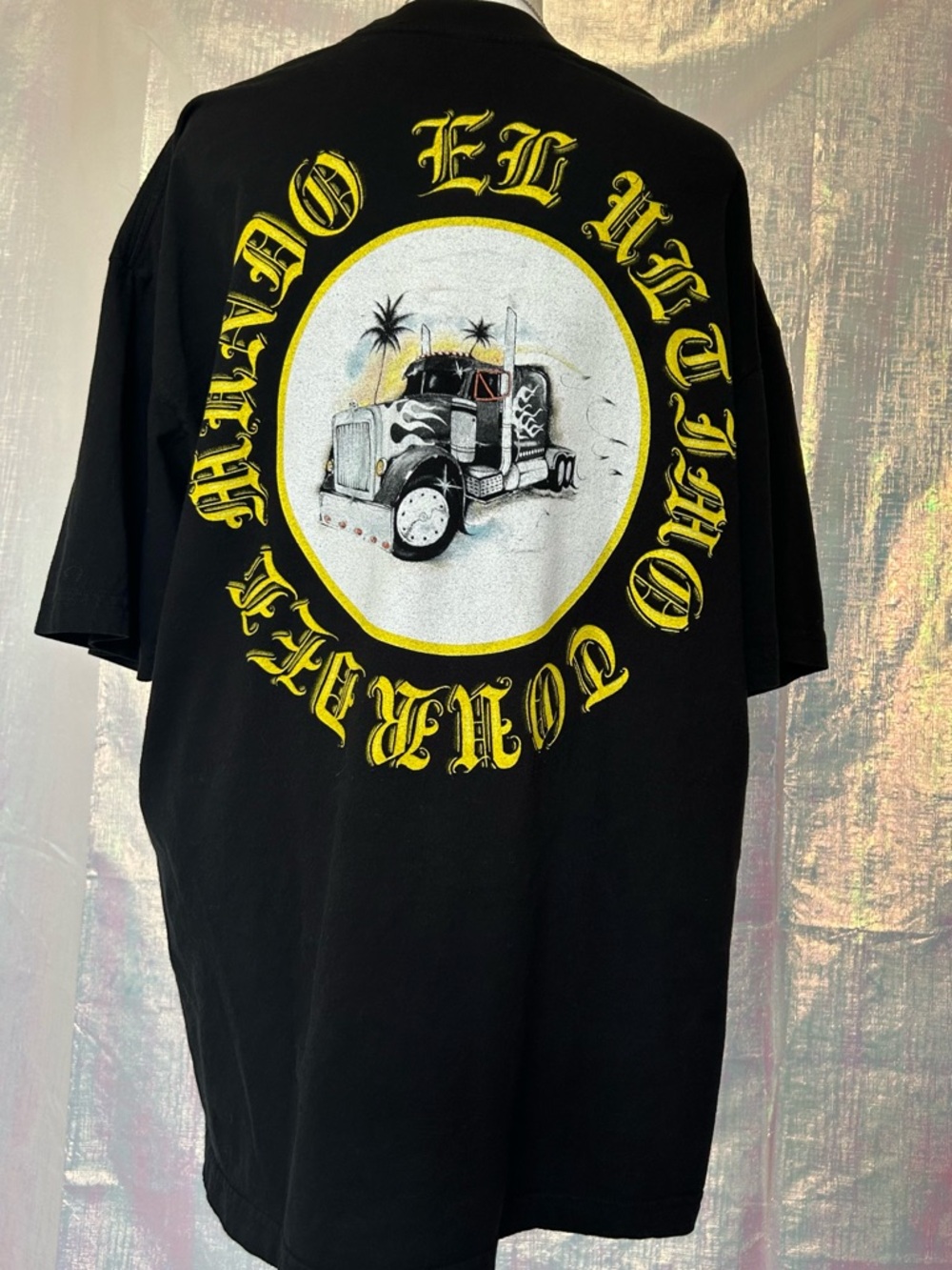 Official Bad Bunny Merch EUTDM Black Short Sleeve Logo Tee. SIZE L.